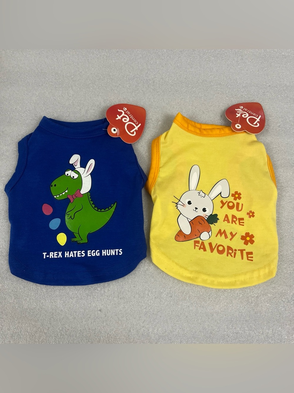 Pet Central Dog Puppy Graphic T-Shirts Easter New Lot of 2 Outfits Size XS